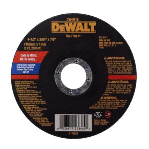 Disco de corte inox 4 1/2" x 3/64" x 7/8" (115mm x 1mm x 22.23mm)